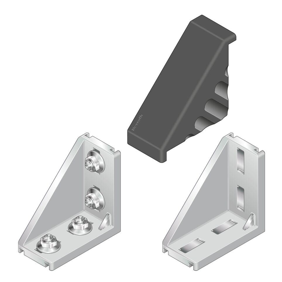 Bosch Rexroth M8 Angle Bracket, Connecting Component, Strut Profile 45 mm, Groove Size 10mm