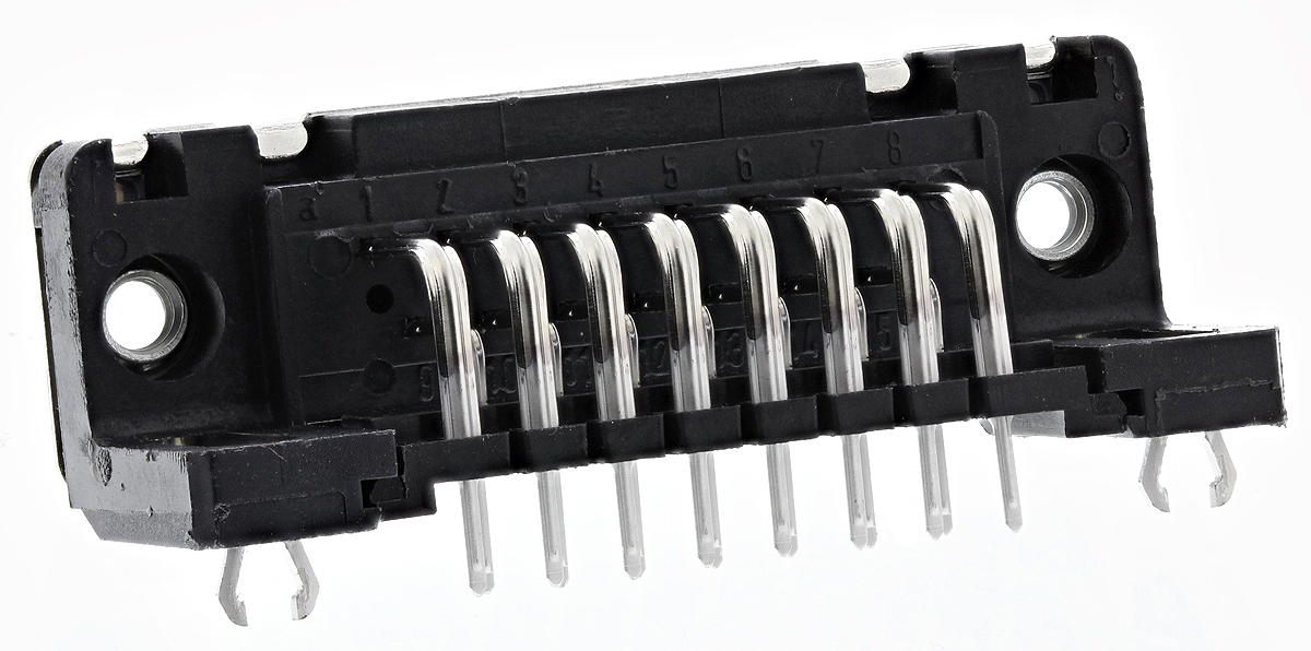 HARTING 15 Way Right Angle Through Hole D-sub Connector Socket, 2.74mm Pitch, with 4-40 UNC Threaded Inserts, Boardlocks