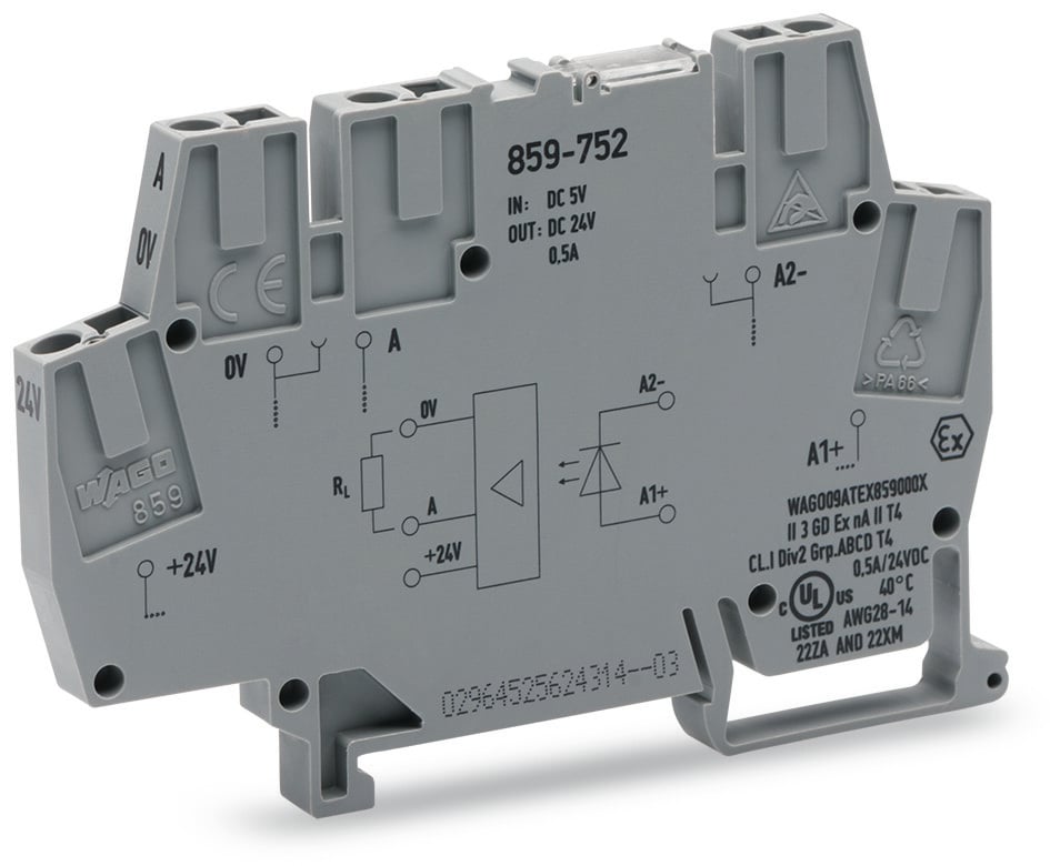 WAGO 859-752 859 Series Grey, 2.5mm², Cage Clamp Termination