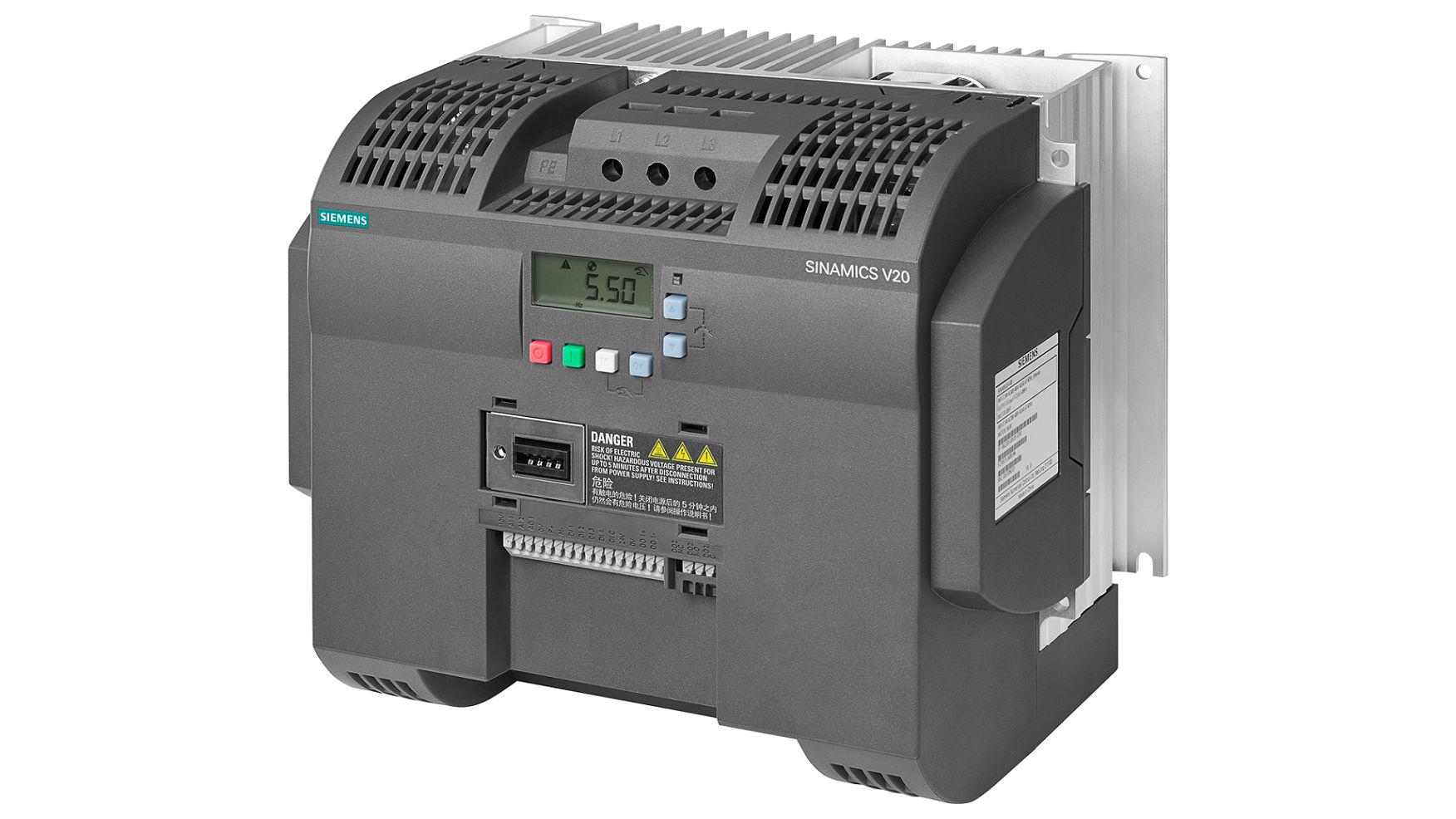 Siemens Inverter Drive, 15 kW, 3 Phase, SINAMICS V20 Series 480 V 31 A