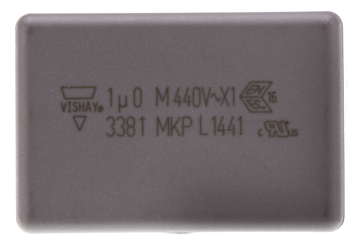 Vishay MKP 338 Polypropylene Film Capacitor, 440V ac, ±20%, 1μF, Through Hole