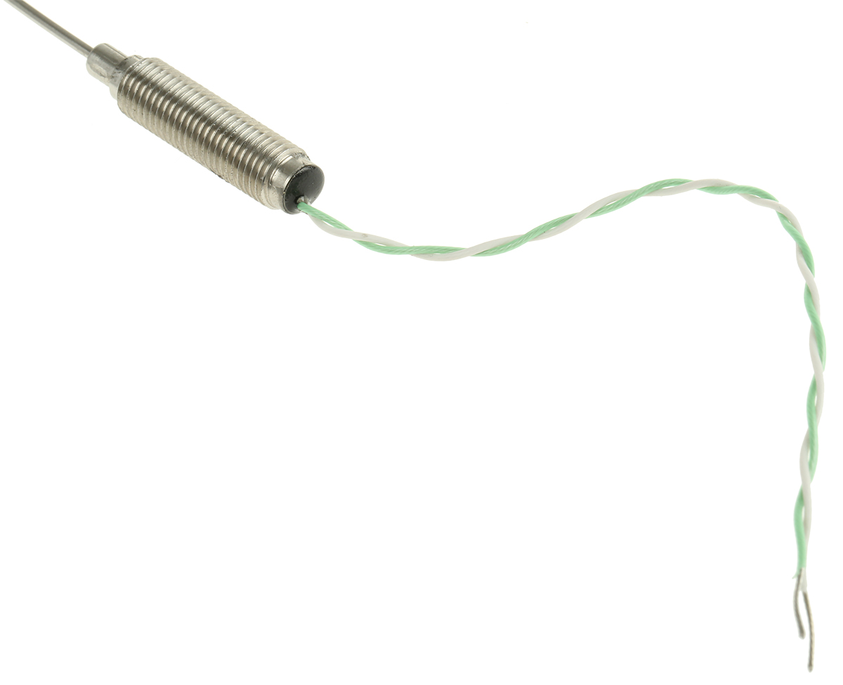 RS PRO Type K Mineral Insulated Thermocouple 2m Length, 1.5mm Diameter → +1100°C