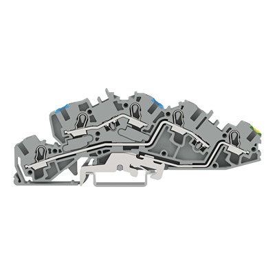 WAGO 2005-7646 TOPJOB S Series Grey, 4mm², 3-Level, Push-In Cage Clamp Termination