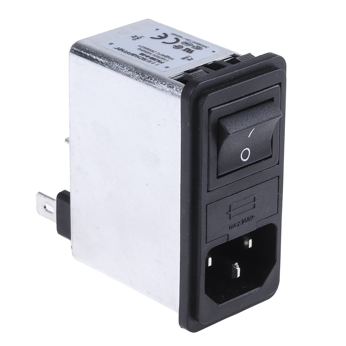 Schaffner 6A, 250 V ac Male Snap-In IEC Filter 2 Pole FN286-6-06, Faston 2 Fuse