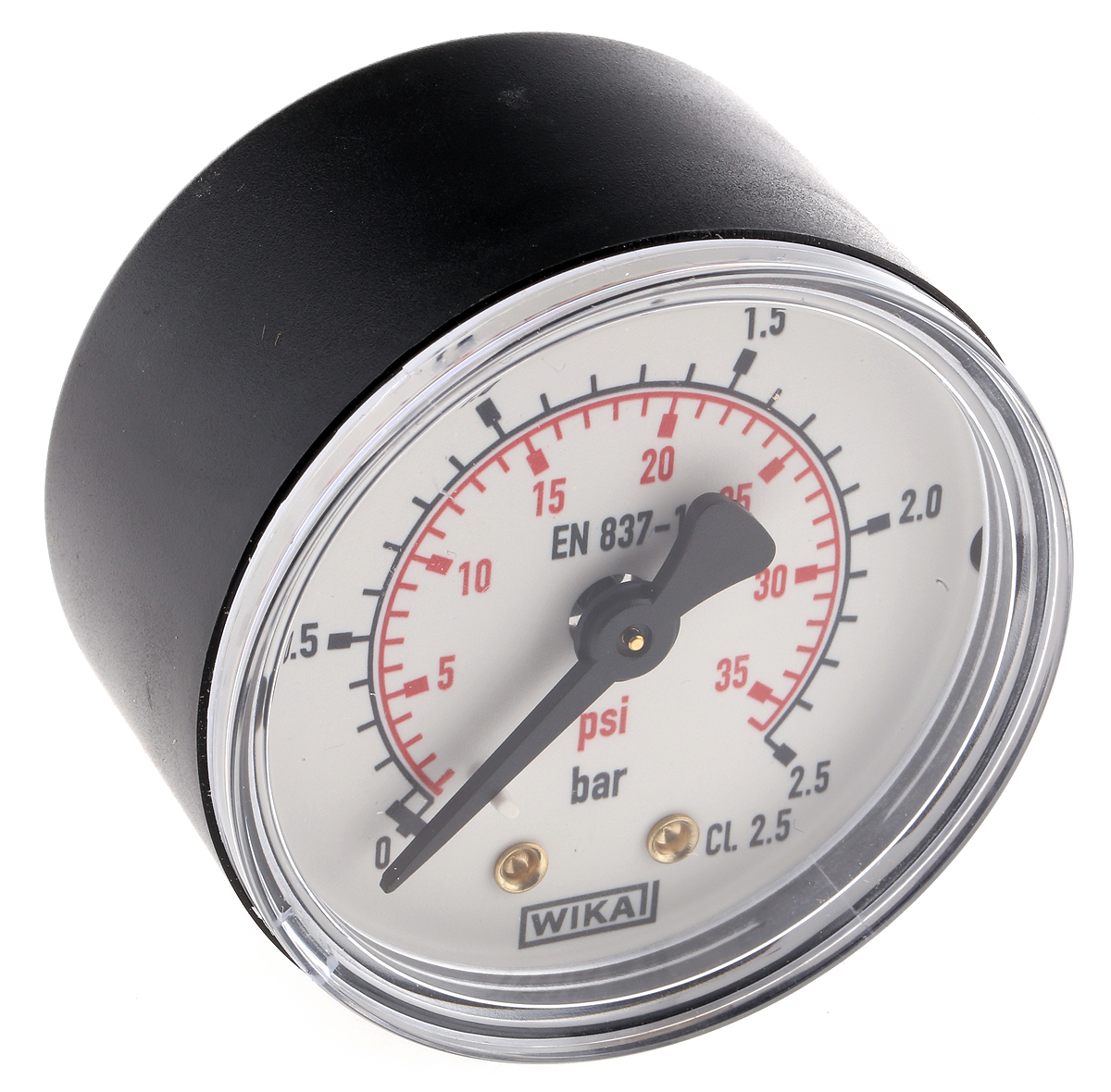 WIKA R 1/8 Analogue Pressure Gauge 2.5bar Back Entry 50mm Outside Diameter