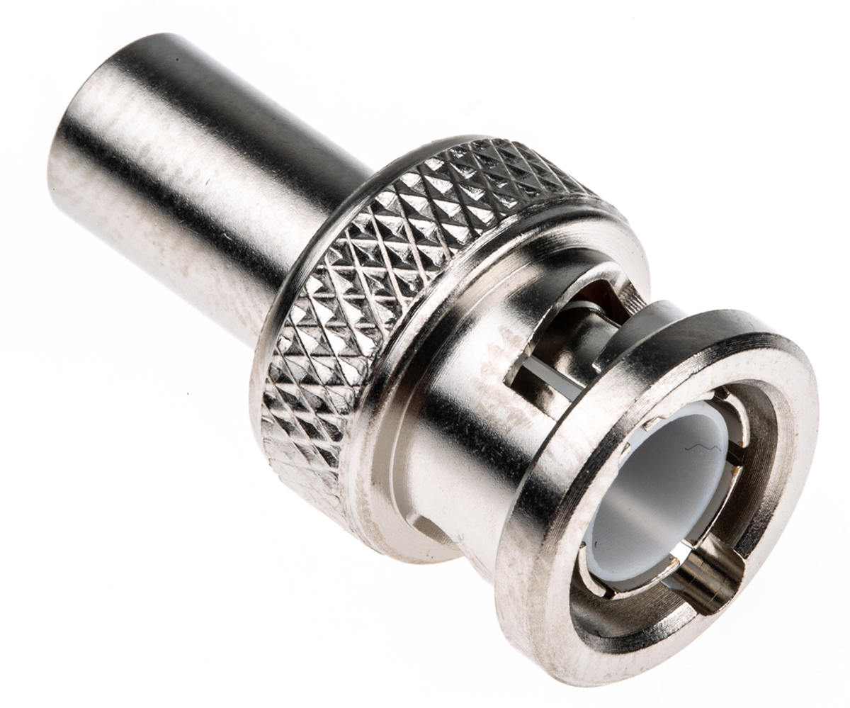 Radiall Straight 75Ω Cable Mount BNC Connector, Plug, Nickel, Crimp Termination, RG59