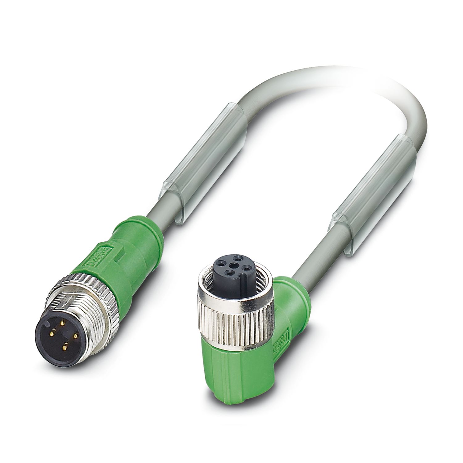 Phoenix Contact Male 4 way M12 to Female 4 way M12 Sensor Actuator Cable, 0.6 m