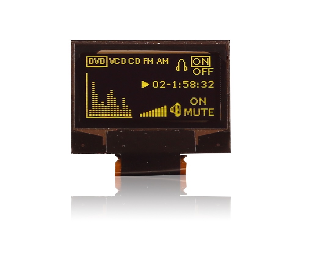 Midas 0.96in Yellow Passive matrix OLED Display 128 x 64pixels COT I2C, Parallel, SPI Interface