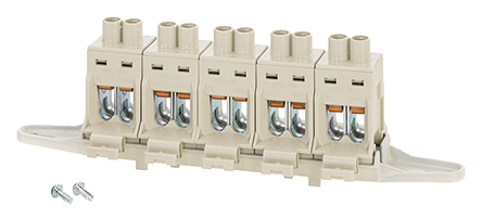 HENSEL DK Series Non-Fused Terminal Block, 5-Way, 102A, 6 → 35 mm² Wire, Screw Down Termination