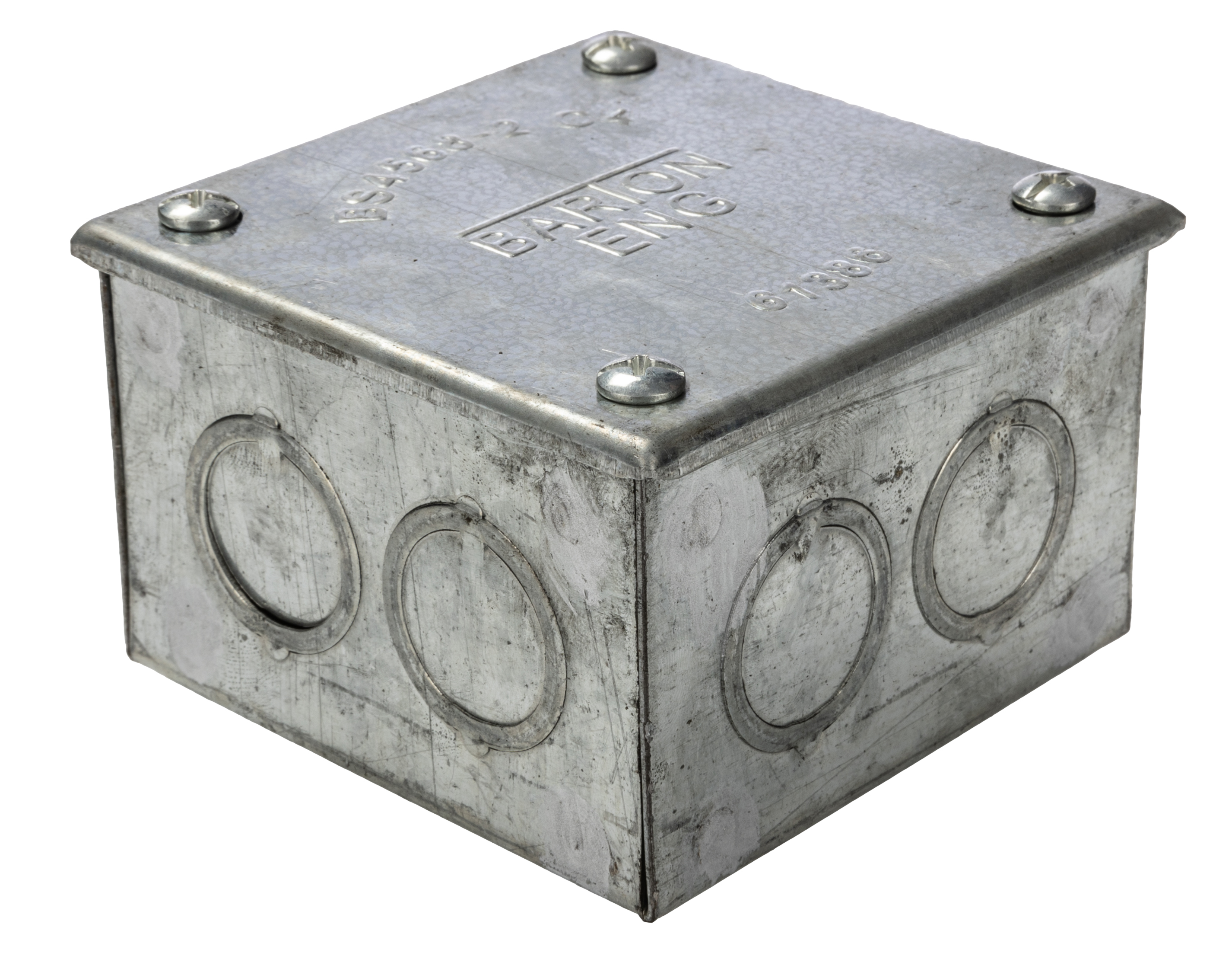 RS PRO Steel Galvanised Square Adaptable Box, 75mm x 75mm x 50mm, Size:20/25mm