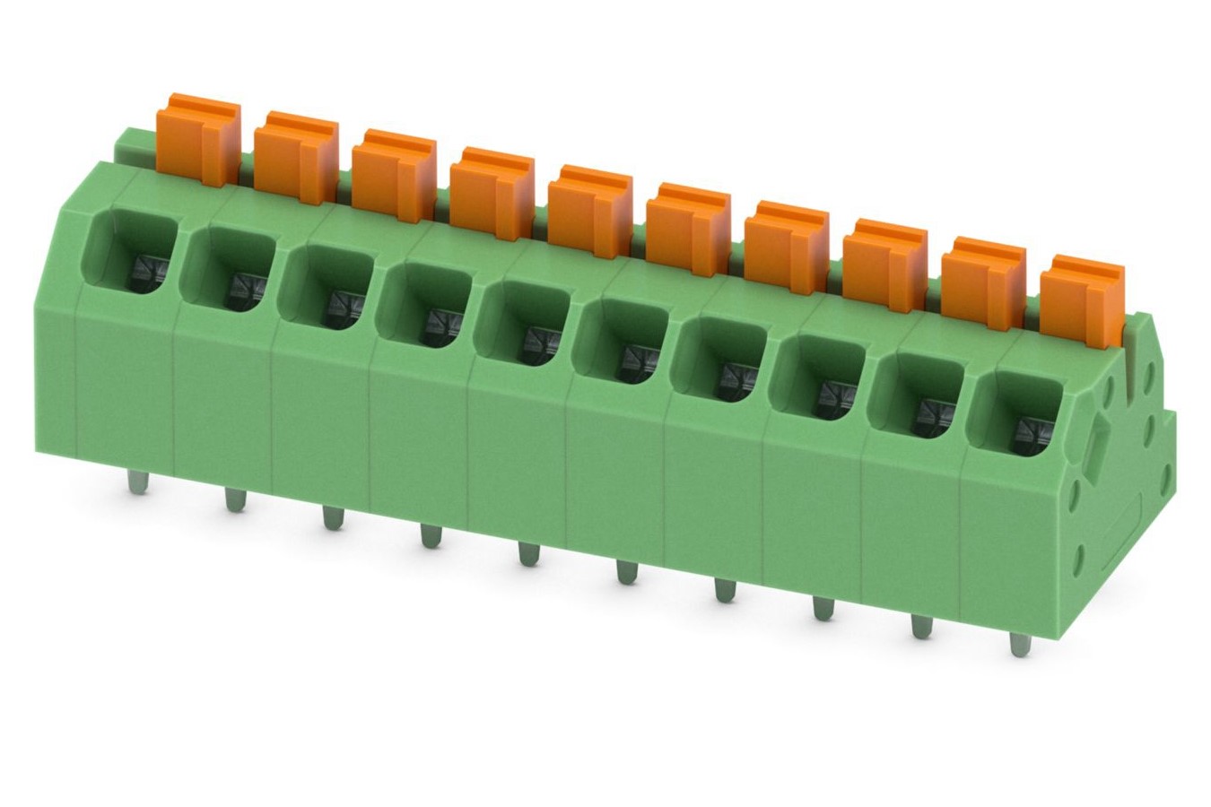 Phoenix Contact SPTAF 1/10-3.5-EL Series PCB Terminal Block, 10-Contact, 3.5mm Pitch, Through Hole Mount, 2-Row