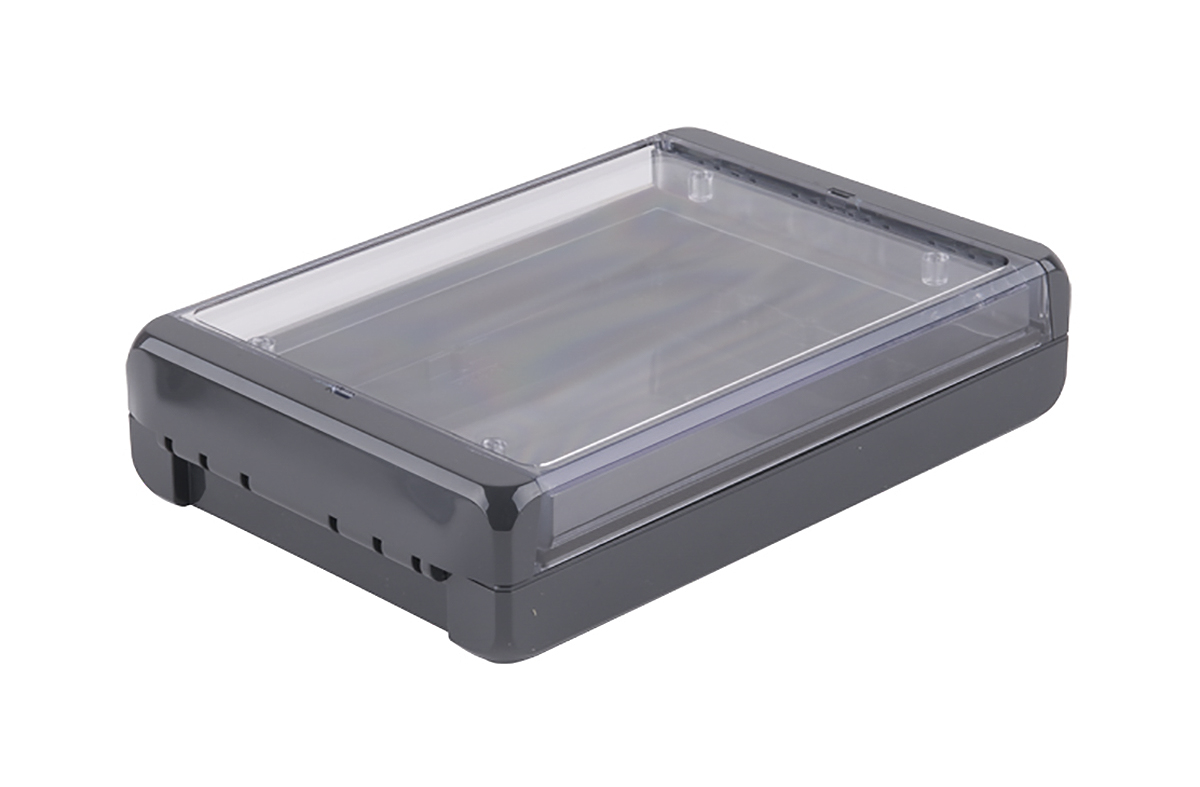Bopla Bocube Series Graphite Grey Polycarbonate V0 Enclosure, IP66, IP68, IK07, Transparent Lid, 191 x 125 x 40mm