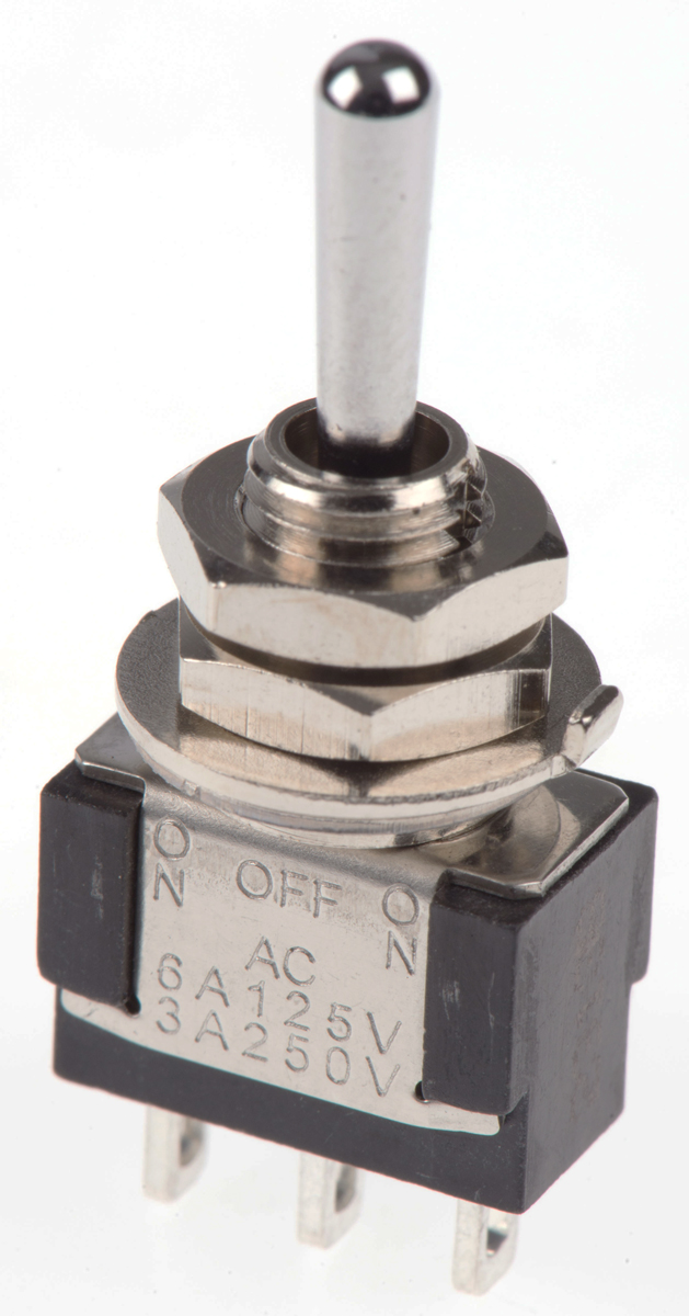 KNITTER-SWITCH Toggle Switch, Panel Mount, On-Off-(On), SPDT, Solder Terminal