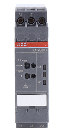 ABB CT-SDS.225 Series DIN Rail Mount Timer Relay, 24 → 240 V ac, 24 → 48V dc, 2-Contact, 0.05 s →