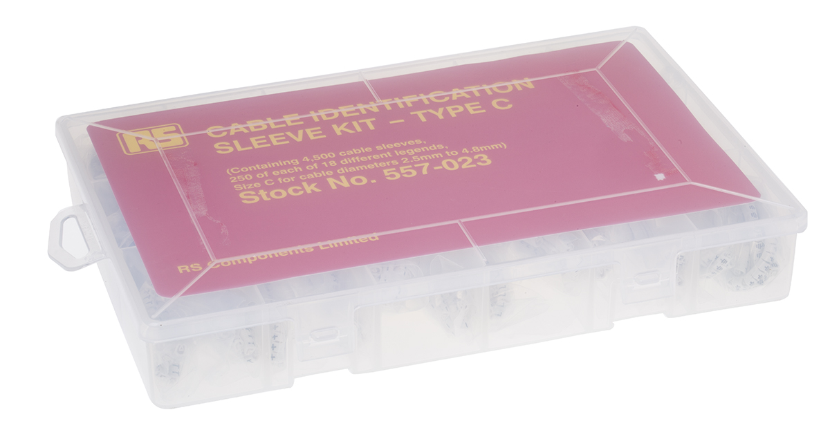 HellermannTyton Helagrip Slide On Cable Marker Kit, Black, Blue, Brown, Green, Grey, Orange, Red, Violet, White,