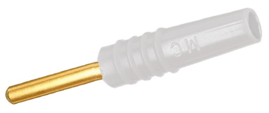 Staubli White Male Test Plug, 2mm Connector, Solder Termination, 10A, 30 V, 60V dc, Gold Plating
