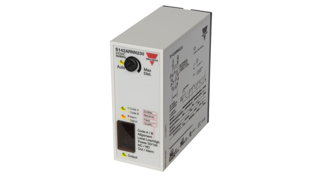 Carlo Gavazzi Through Beam Photoelectric Sensor Amplifier, Rectangular Sensor, 0 → 50000 mm Detection Range