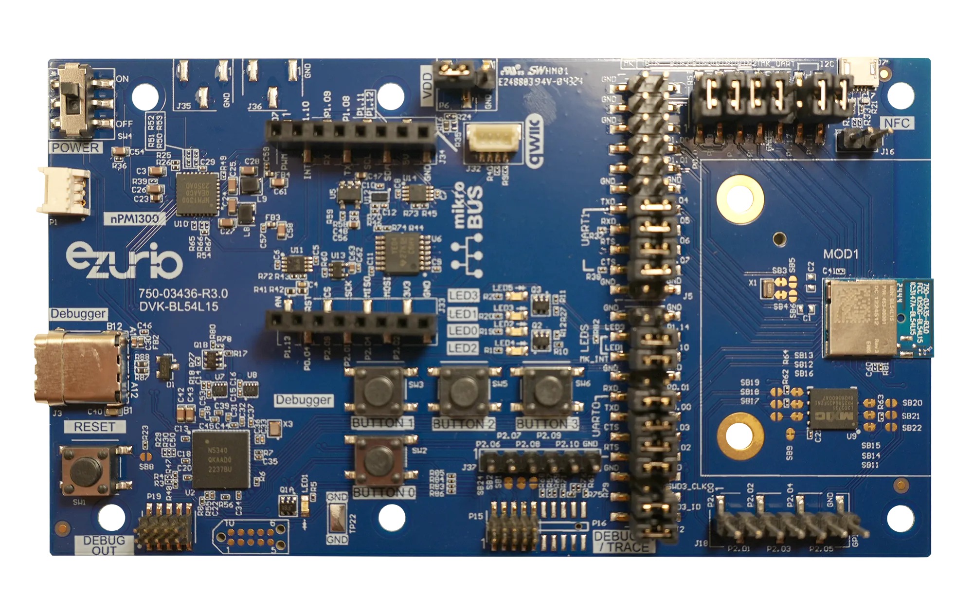 Ezurio BL54L15 (Nordic nRF54L15), Development Kit, Module, Trace Antenna BL54L15 Bluetooth Development Kit for Module