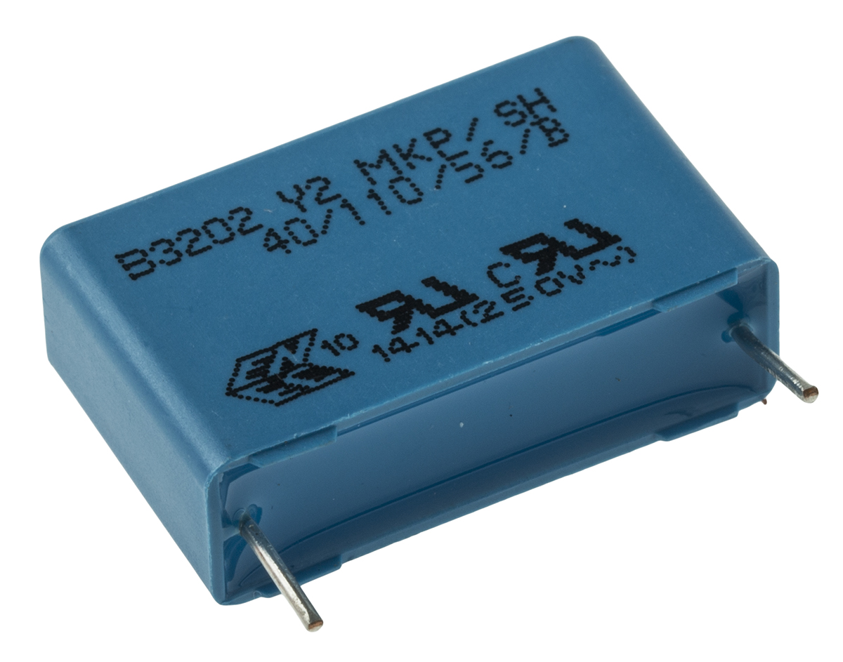 EPCOS B32023 Polypropylene Film Capacitor, 300V ac, ±20%, 100nF, Through Hole