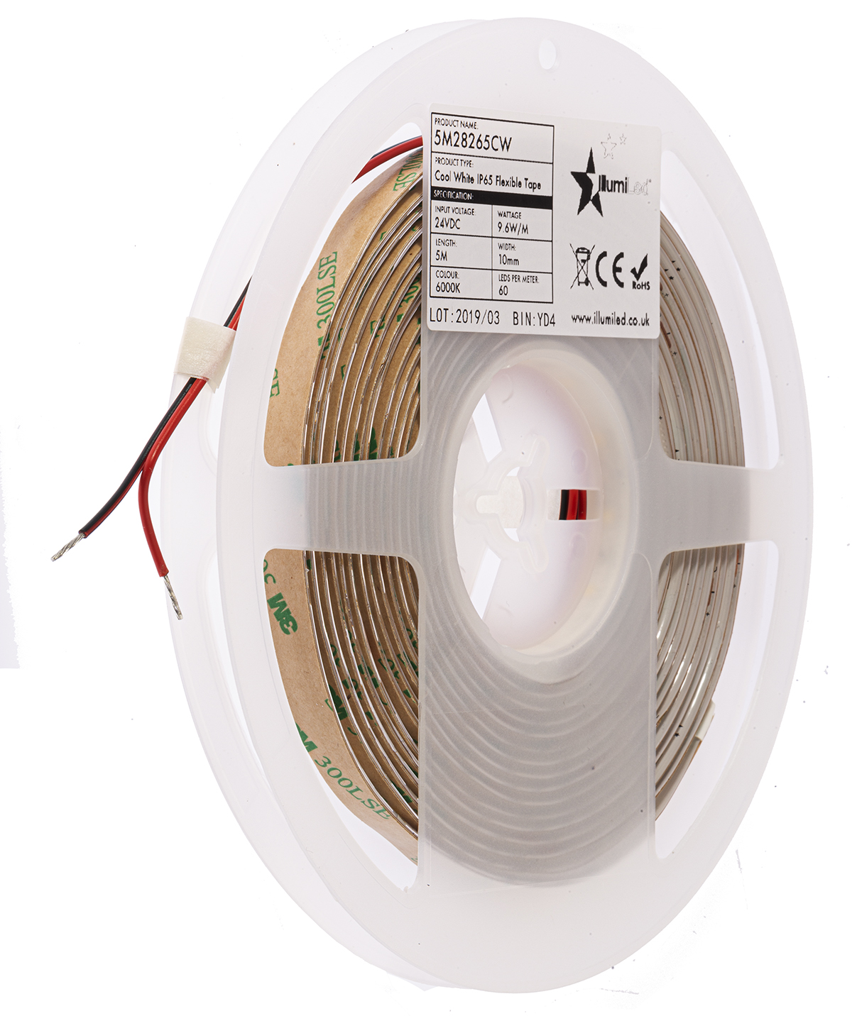 PowerLED 24V dc White LED Strip Light, 6000K Colour Temp, 5m Length