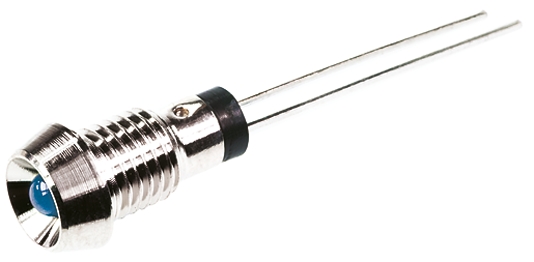 Marl Blue Panel Mount Indicator, 4.5V, 6mm Mounting Hole Size, Lead Pin Termination
