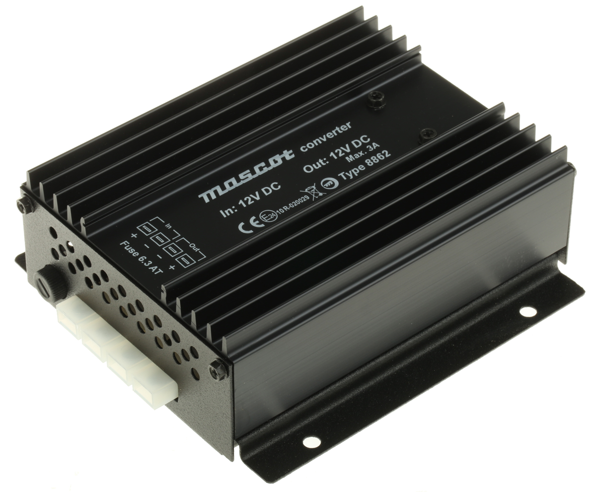 Mascot DC-DC Converter, 13.2V dc/ 10A Output, 10 → 16 V dc Input, 132W, Mounting Bracket, +30°C Max Temp -20°C