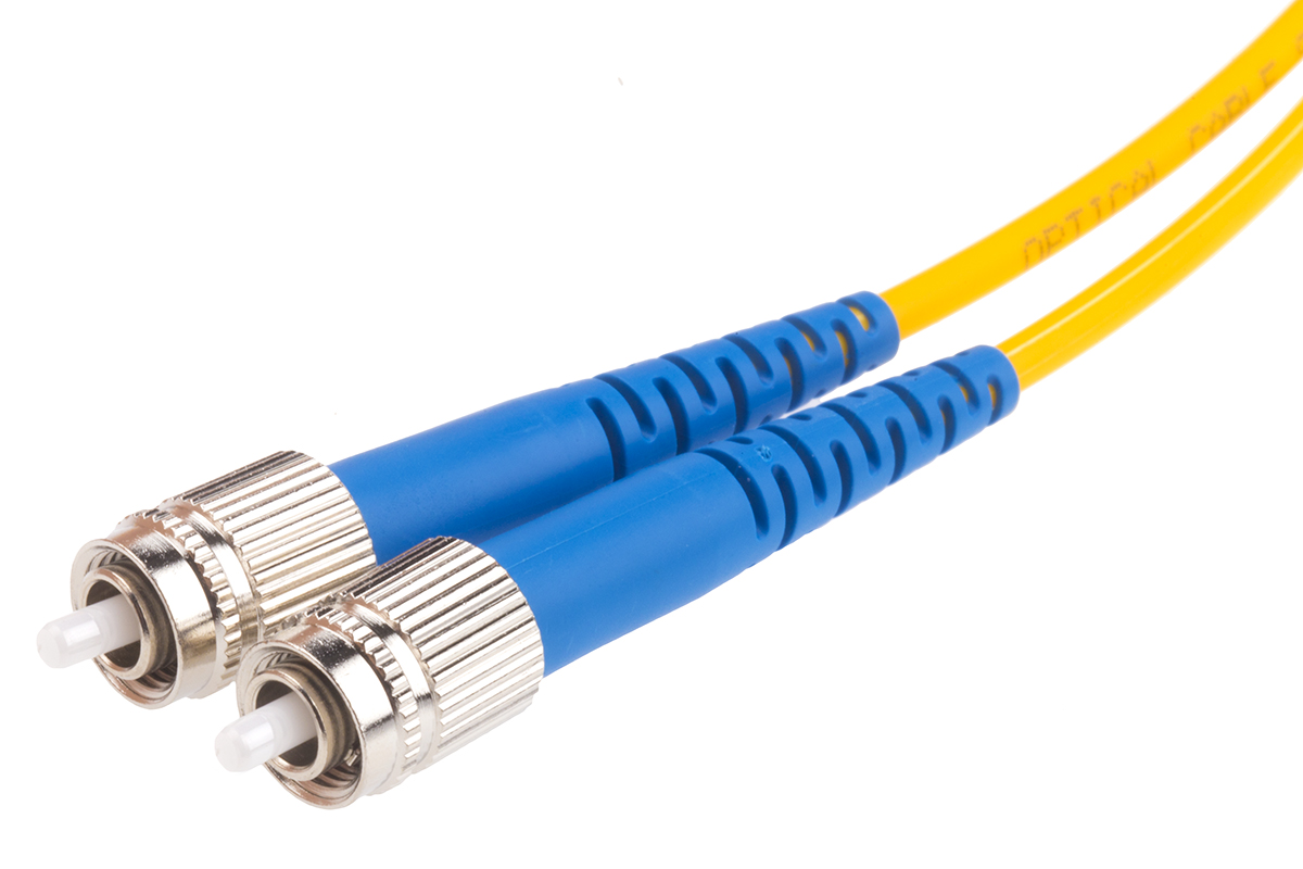 RS PRO FC to SC Duplex Single Mode OS1 Fibre Optic Cable, 9/125μm, Yellow, 1m