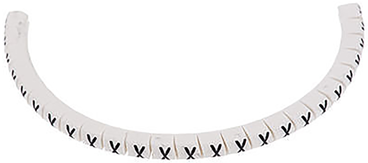 HellermannTyton HGDC Slide On Cable Markers, Black on White, Pre-printed "X", 1 → 3mm Cable, 901-10555