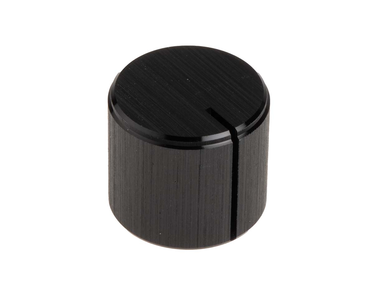 RS PRO 16mm Black Potentiometer Knob for 6.4mm Shaft Splined