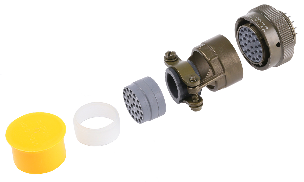 Souriau Sunbank by Eaton, 851, Copper Alloy 26 Way Cable Mount MIL Spec Circular Connector Plug, Socket Contacts,Shell