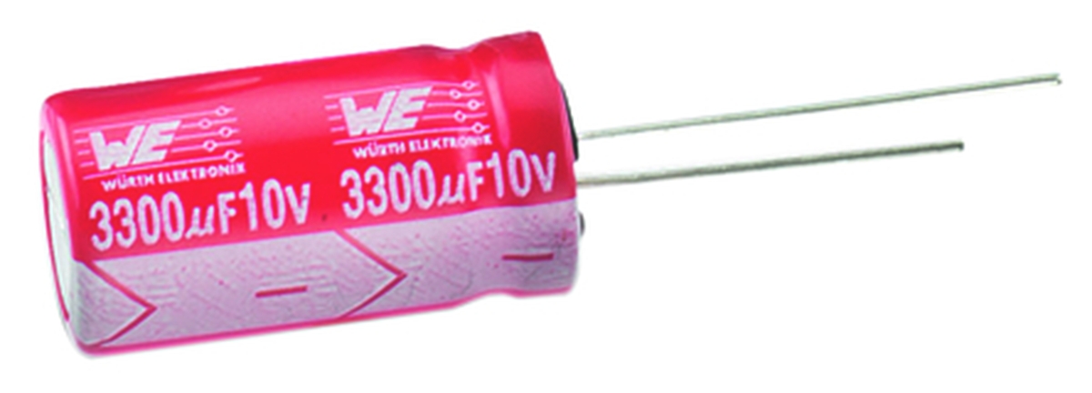 Wurth Elektronik 100μF Aluminium Electrolytic Capacitor 16V dc, Radial, Through Hole - 860240374004