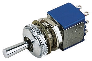 APEM Toggle Switch, Panel Mount, On-Off-On, SPDT, Solder Terminal