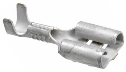 TE Connectivity FASTON .250 Uninsulated Female Spade Connector, Receptacle, 5.14mm² Tab Size, 0.5mm² to 1.5mm²