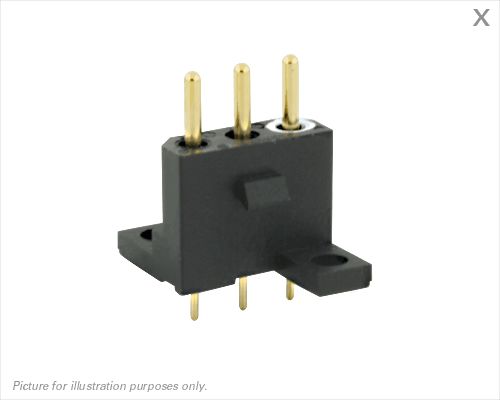 Souriau Sunbank by Eaton SMS Series Straight PCB Mount PCB Socket, 3-Contact, 1-Row, 5.08mm Pitch, Solder Termination