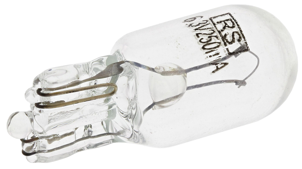 RS PRO Wedge Indicator Light, Clear, 6.3 V, 250 mA, 10000h