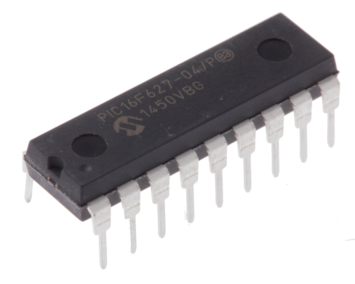 Microchip, 8 bit PIC, PIC16F62X Microcontroller, 20 MHz, 1.75kB FLASH, 18-Pin PDIP