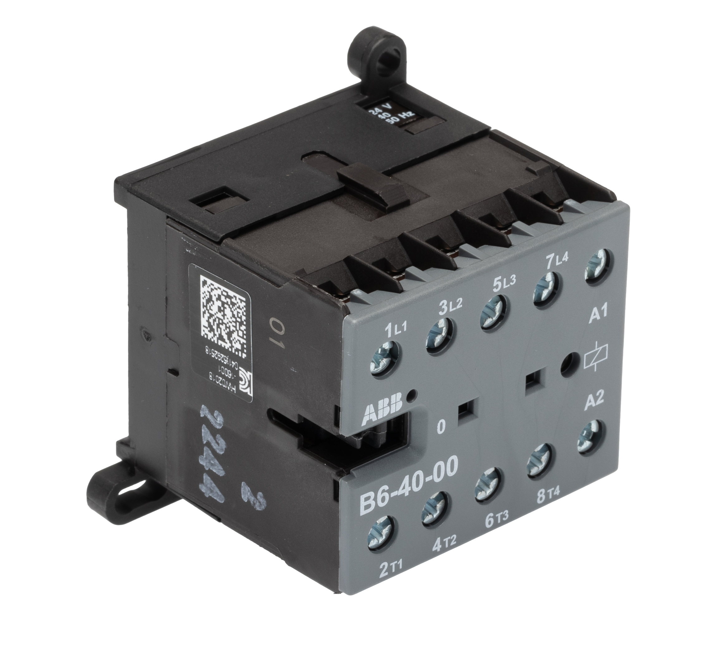 ABB B6-40-00 Contactor, 24 V Coil, 4-Pole, 20 A, 4 kW, 4NO