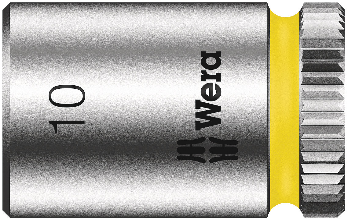 Wera 1/4 in Drive 10mm Standard Socket, 6 point, 23 mm Overall Length