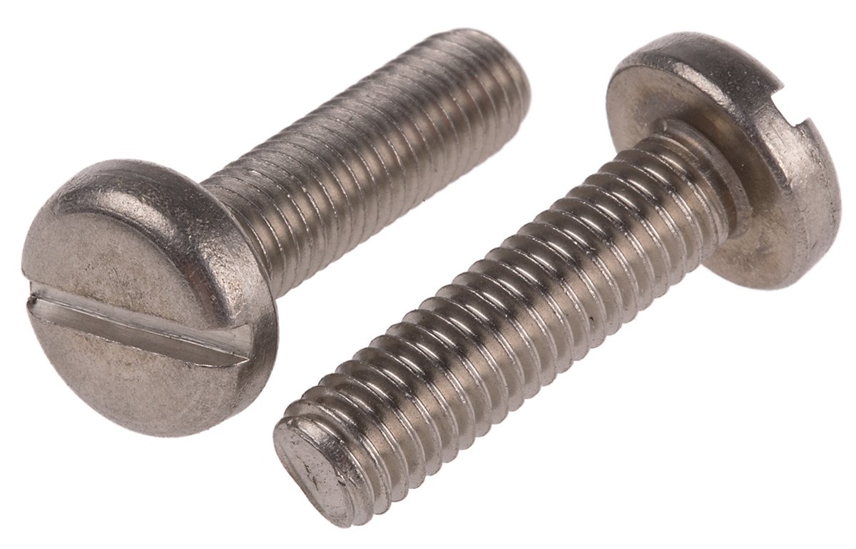 RS PRO Slot M8 Pan A2 304 Stainless Steel Machine Screws DIN 85 x 30.0mm