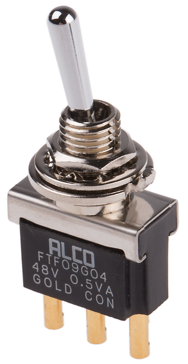 TE Connectivity Toggle Switch, Panel Mount, On-(On), SPDT, Solder Terminal, 125V ac