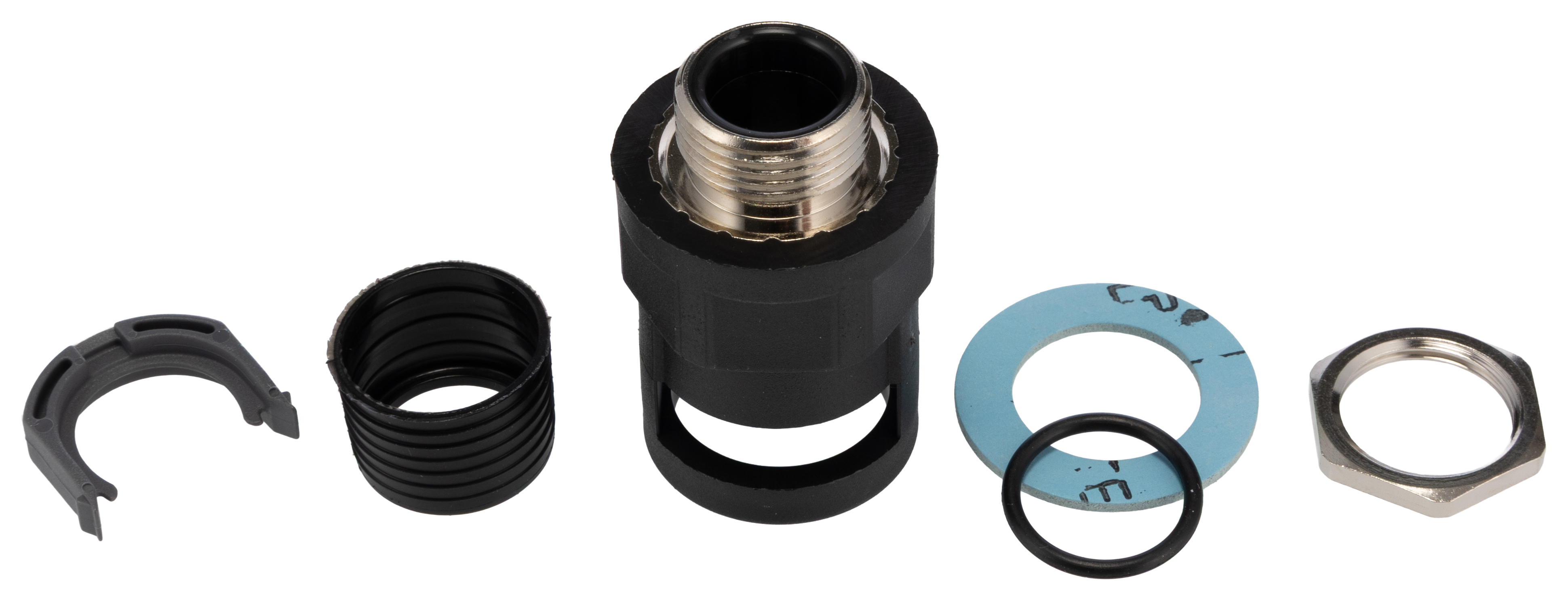PMA Straight, Conduit Fitting, 17mm Nominal Size, M20, PA with metal thread, Black IP68 rating