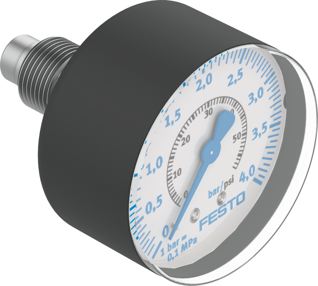 Festo R 1/8 Analogue Pressure Gauge 4bar Back Entry 40mm Outside Diameter