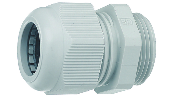 Jacobs 50.6xx Series Grey Polyamide Cable Gland, M32 Thread, 15mm min., 21mm max., IP68