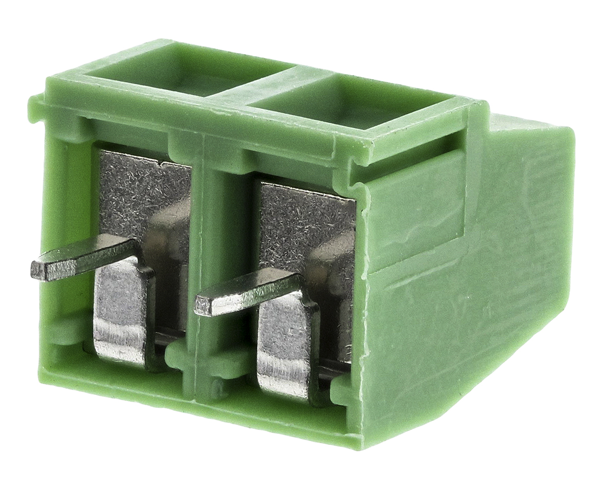 Phoenix Contact MKDSN 1.5/ 2 Series PCB Terminal Block, 2-Contact, 5mm Pitch, Through Hole Mount, 1-Row, Screw
