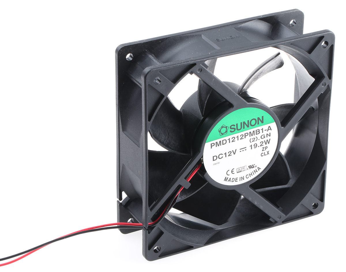 Sunon PMD Series Axial Fan, 12 V dc, DC Operation, 323m³/h, 19.2W, 1.6A Max, 120 x 120 x 38mm