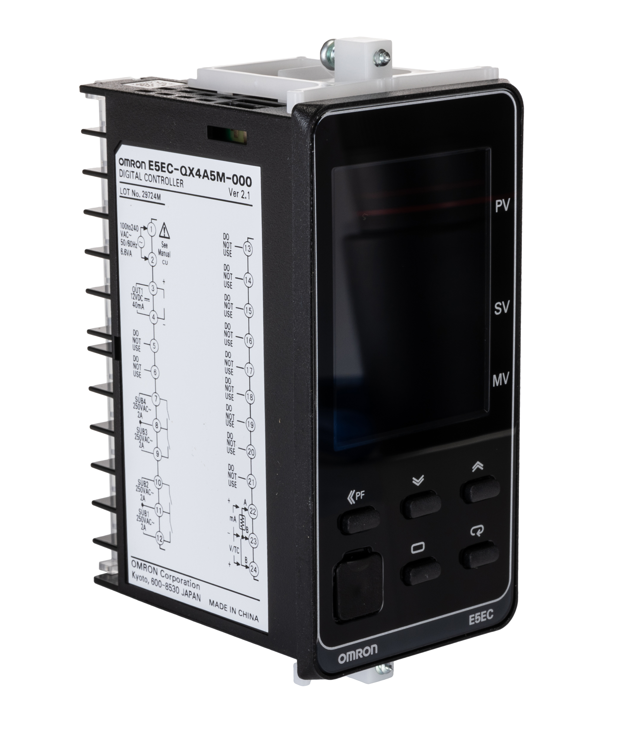 Omron E5EC Panel Mount PID Temperature Controller, 48 x 48mm, 1 Output SSR, Solid State Relay, Logic, 100 → 240