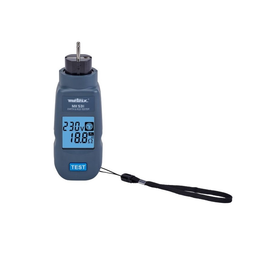 Metrix MX0531 Socket Tester, Loop Impedance Test Type Phase to Earth 400V ac, RCD Test Type Tripping test (pulse), RCD