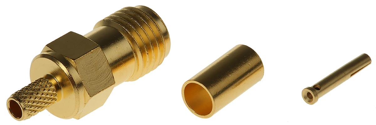 Telegartner, Jack Cable Mount SMA Connector, 50Ω, Crimp Termination, Straight Body