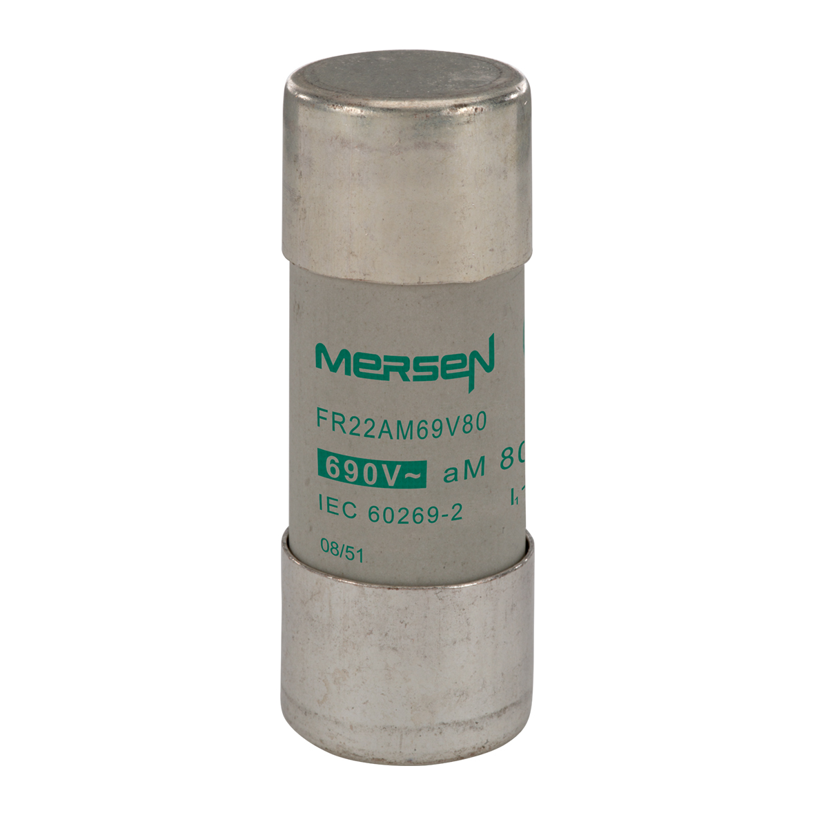 Mersen 80A Ceramic Cartridge Fuse, 22 x 58mm