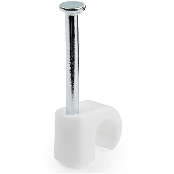 StarTech.com White Polyethylene Clamp collars with nail, 7mm Max. Bundle